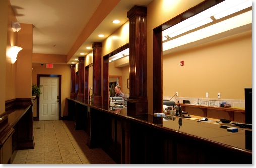 Liberty Loan Interior showing consultation counters